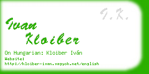 ivan kloiber business card